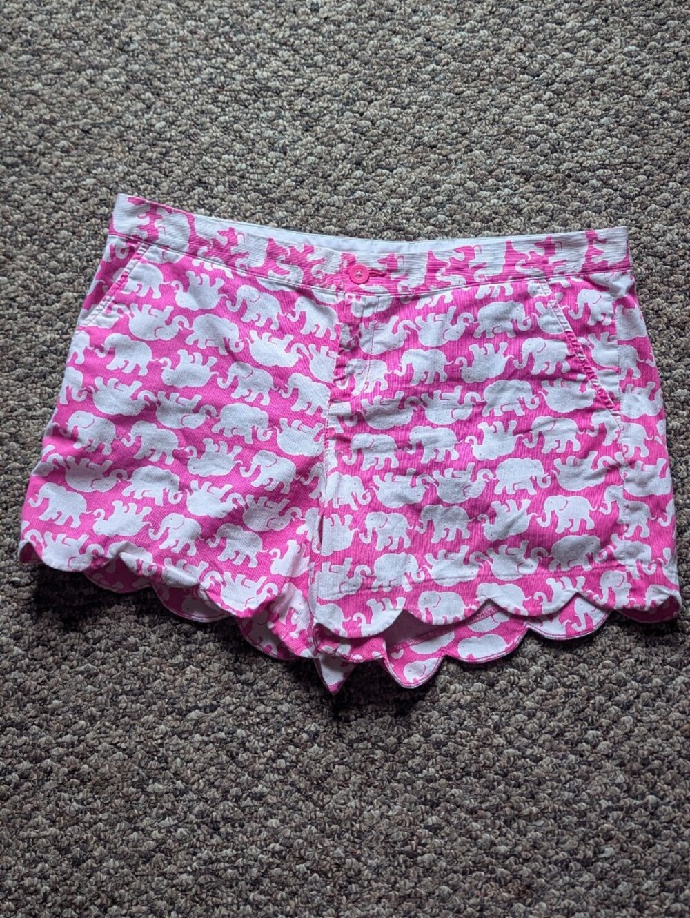 Lilly Pulitzer, Pink and White Tusk In The Sun, Buttercup Shorts, Size 14
